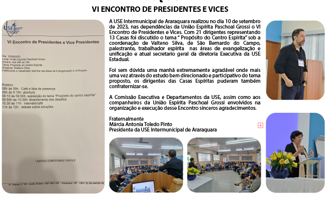 VI Encontro de Presidentes e Vices das Casas Espíritas- 2023